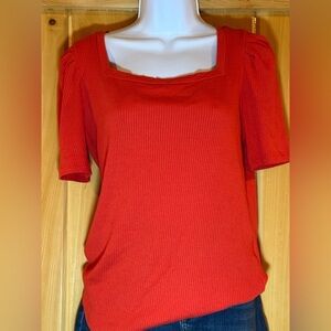 Lauren Ralph Lauren Red Preppy Square Neck Women's Top,‎ size M 3 FOR $30